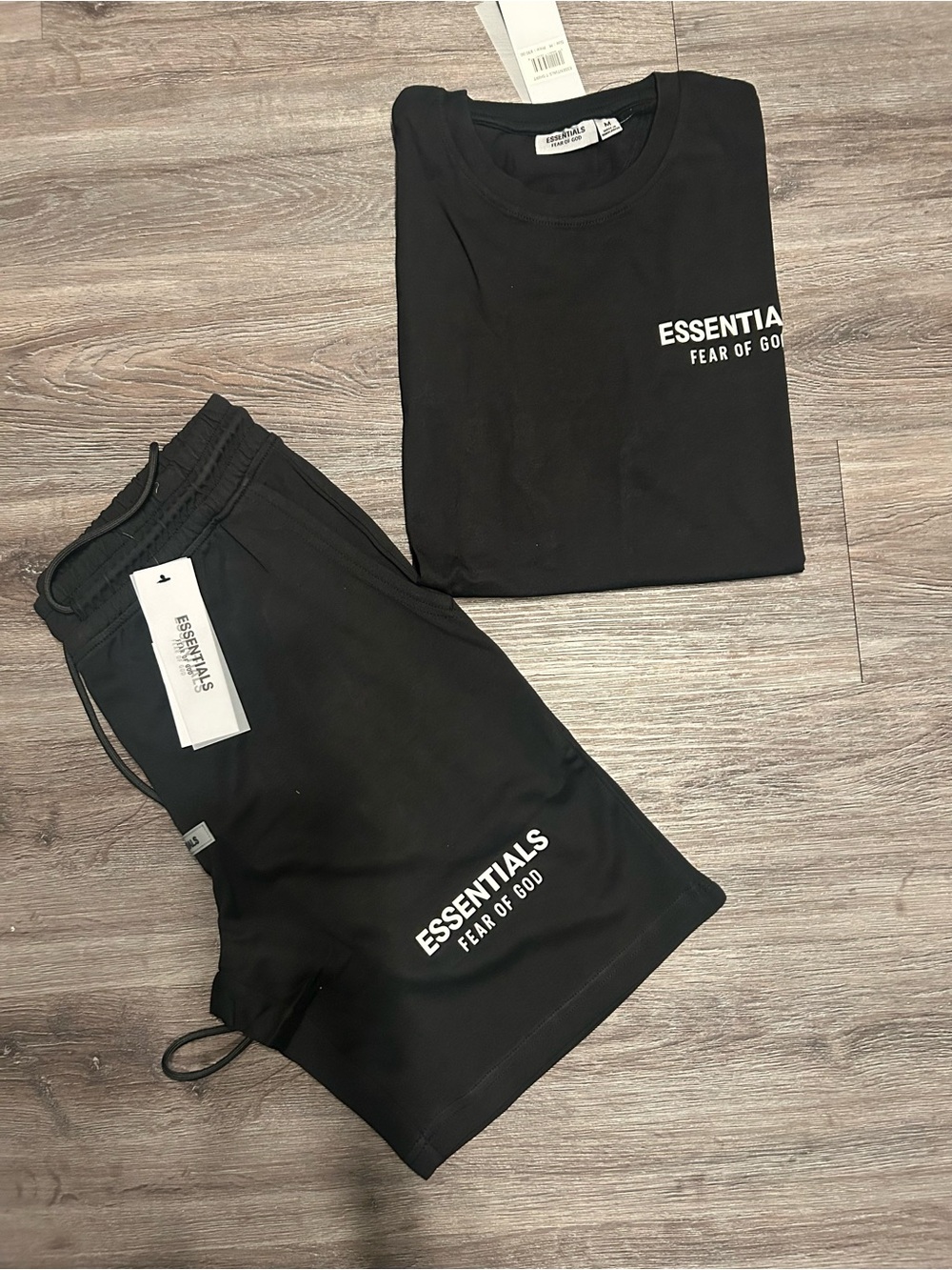 Essentials Black Athletic Shorts with shirt Set size L